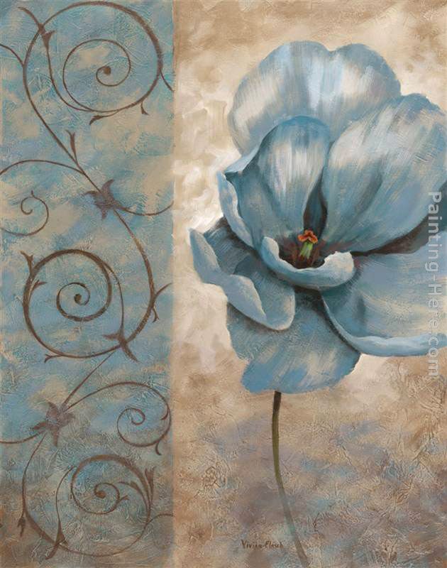 Fleur Bleue I painting - Vivian Flasch Fleur Bleue I art painting